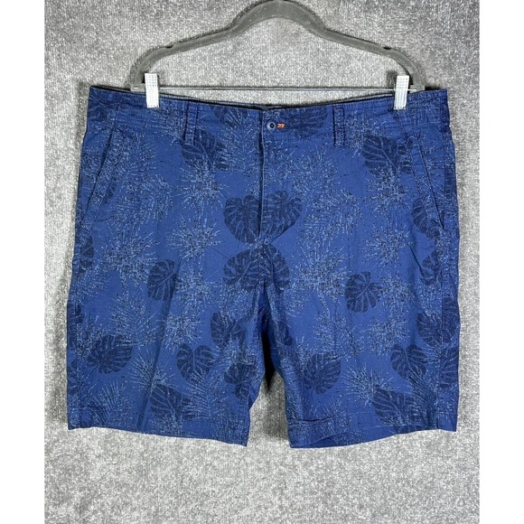 Original Weatherproof Vintage Chino Shorts Mens Sz 40‎ Stretch Blue Leaf Pockets - Picture 1 of 16